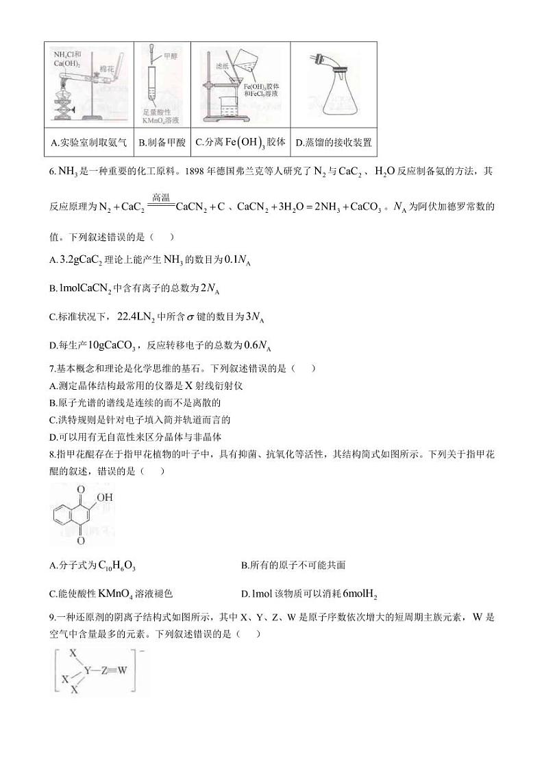 2025湖北省华大新高考联盟高三上学期11月期中联考试题化学PDF版含解析（可编辑）第2页
