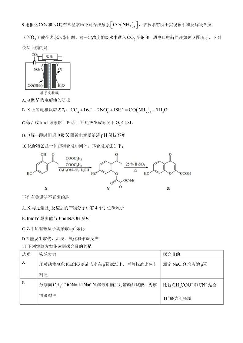 江苏省南通市如东县2024～2025学年高三(上)期中化学试卷(含答案)第3页