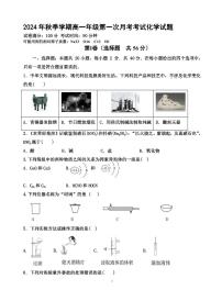 海南省儋州某校2024-2025学年高一上学期第一次月考化学试题