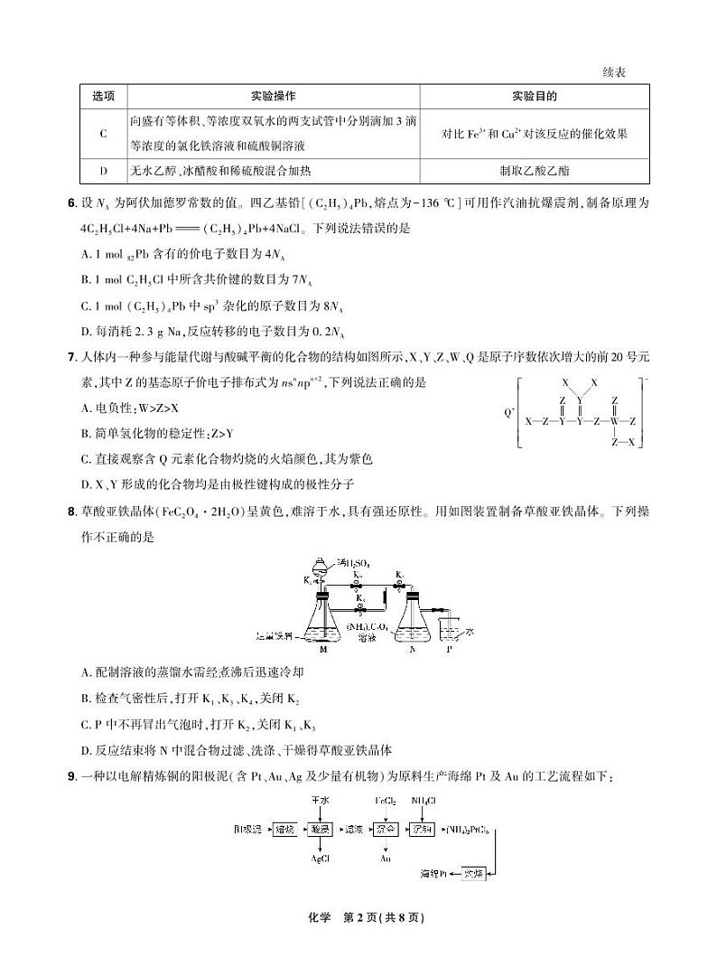东北三省精准教学2024年12月高三联考 化学强化卷  正文第2页