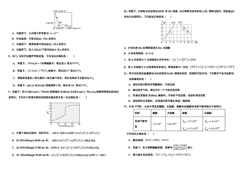 高二化学试题期中第2页