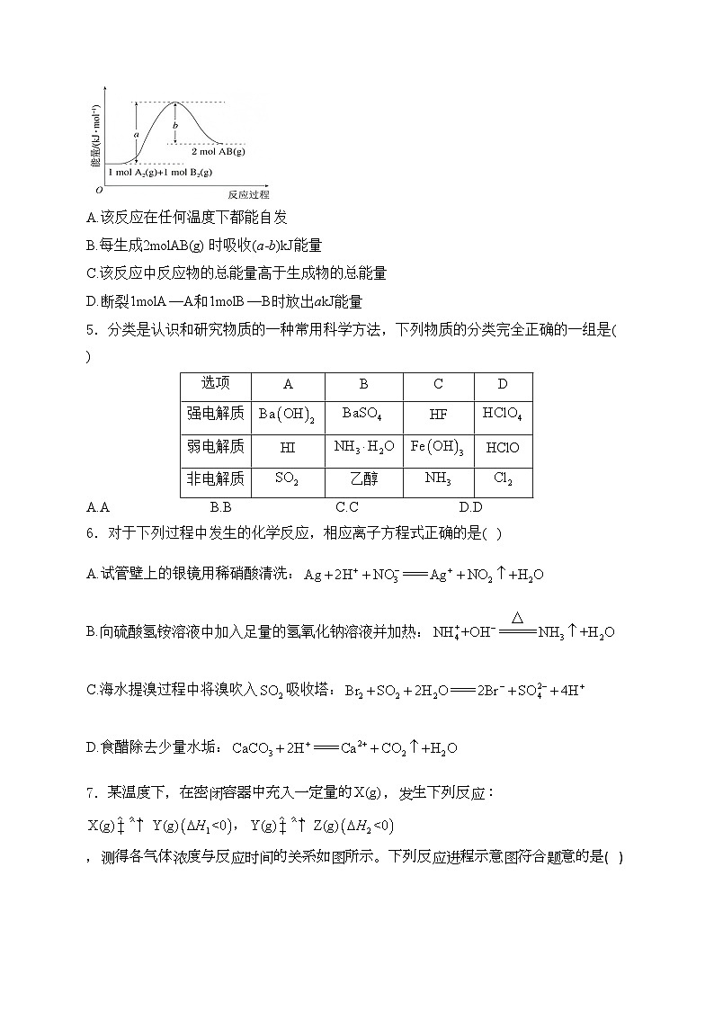 四川省射洪中学校2024-2025学年高二上学期期中考试化学试卷(含答案)第2页