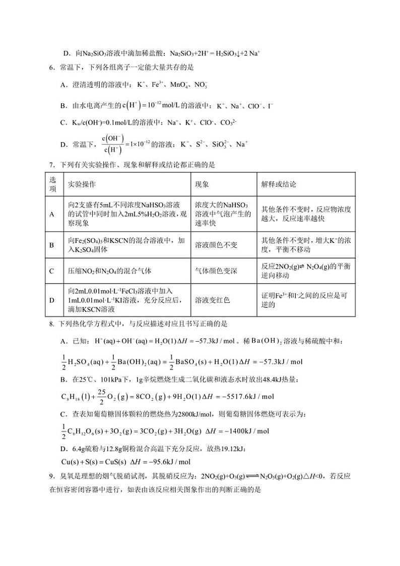 2024～2025学年四川省眉山市仁寿县校际联考高二(上)期中化学试卷(含答案)第2页
