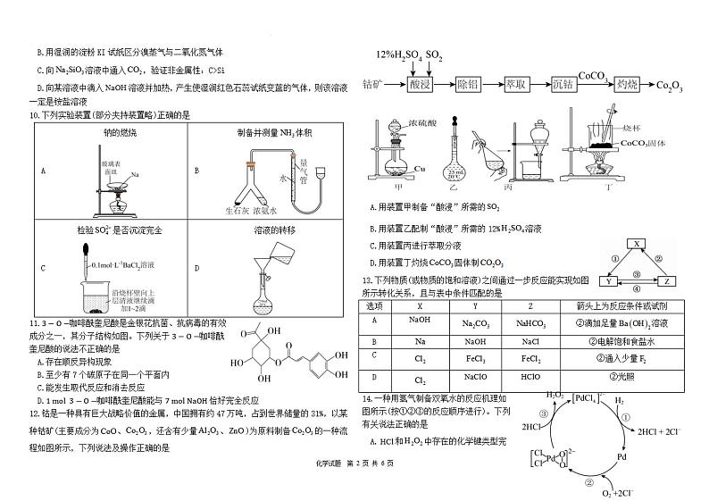 【黑吉辽卷】黑龙江省哈尔滨师范大学青冈实验中学校2025届高三上学期期中考试（11.16-11.17）化学试卷+答案第2页