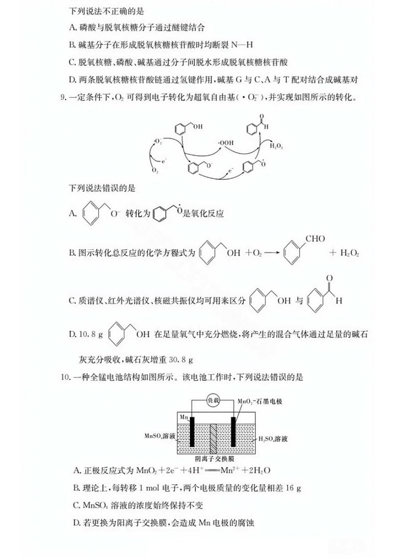 2024～2025学年湖南师大附中高三(上)12月月考试卷四化学试卷(含答案)第3页