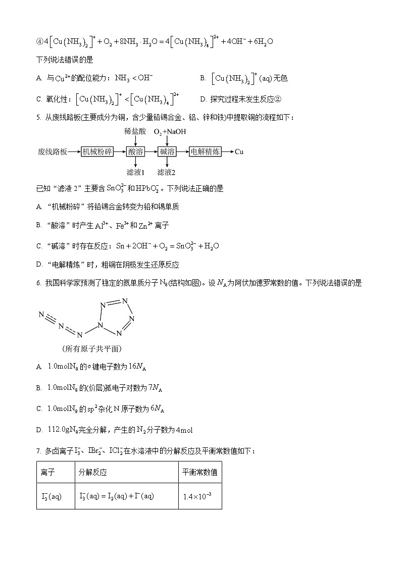 2024年福建高考化学真题及答案第2页