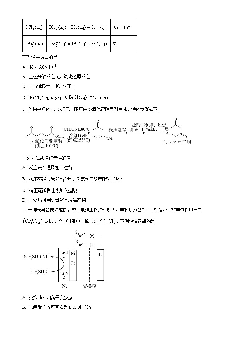 2024年福建高考化学真题及答案第3页