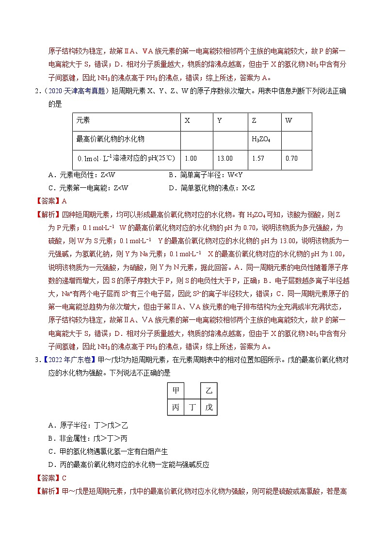 专题36  “位—构—性”综合——文字+周期表推断与分析（解析卷）第2页