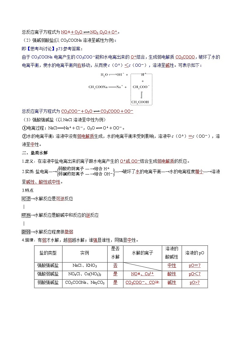 高中化学同步讲义（人教版选择性必修第一册）3.3.1盐类的水解及其规律（教师版）第3页