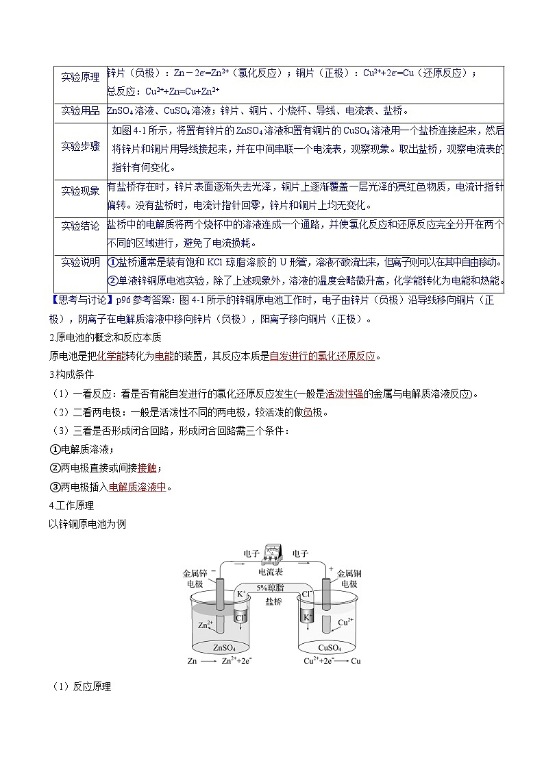 高中化学同步讲义（人教版选择性必修第一册）4.1.1原电池的工作原理及其应用（教师版）第3页