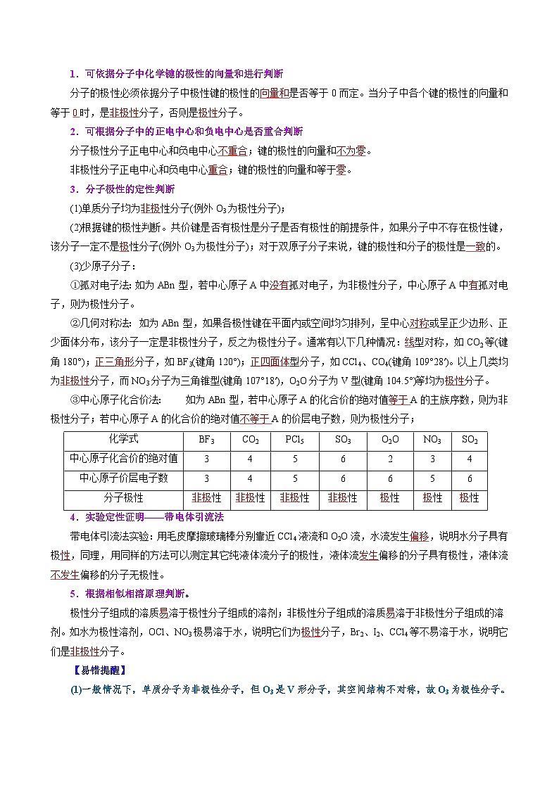 高中化学同步讲义（人教版选择性必修第二册）2.3.1共价键的极性（教师版）第3页
