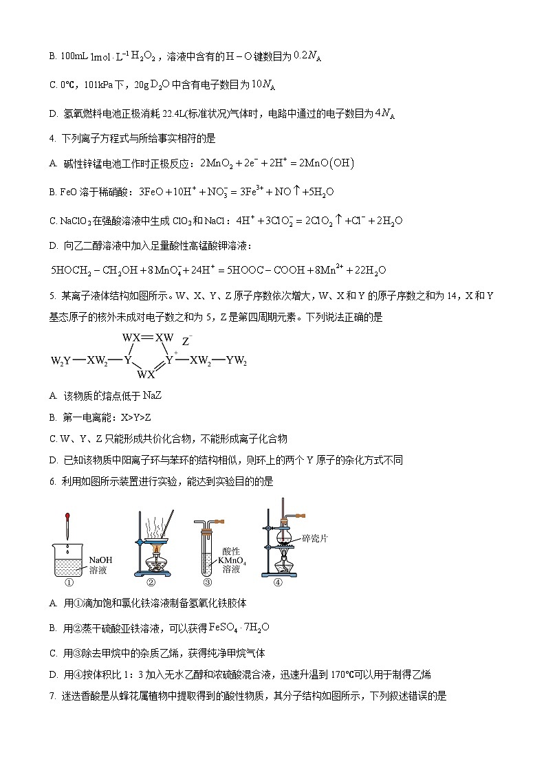 贵州省2024-2025学年高三上学期11月期中化学试题无答案第2页
