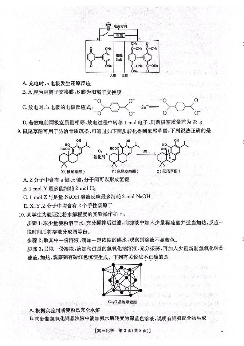 化学丨江苏省金太阳百校联考2025届高三12月考试化学试卷及答案第3页
