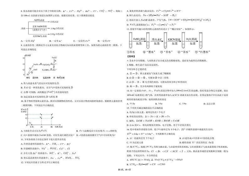 高一化学试卷第2页
