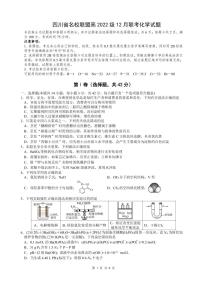 四川省名校联盟2025届高三上学期12月联考化学试题（PDF版附答案）