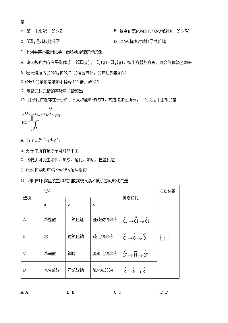 四川省成都外国语学校2024-2025学年高三上学期11月期中考试 化学试题 Word版无答案第3页