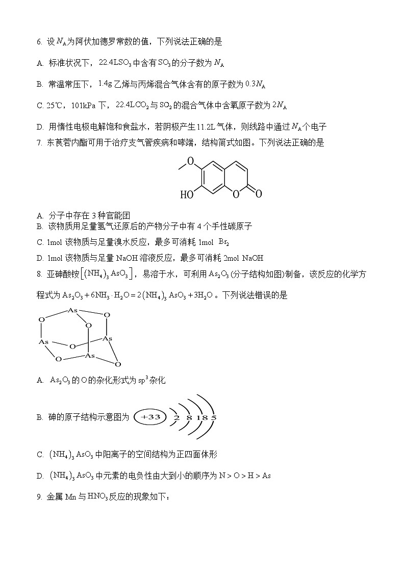 四川省眉山市仁寿县2024-2025学年高三上学期12月期中化学试题第2页