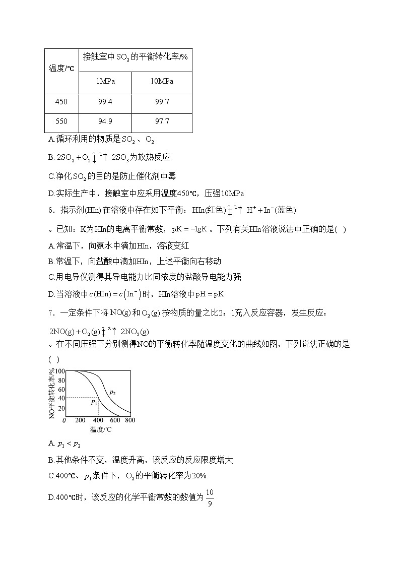 山东省潍坊市安丘市等四区县2024-2025学年高二上学期期中考试化学试卷(含答案)第2页