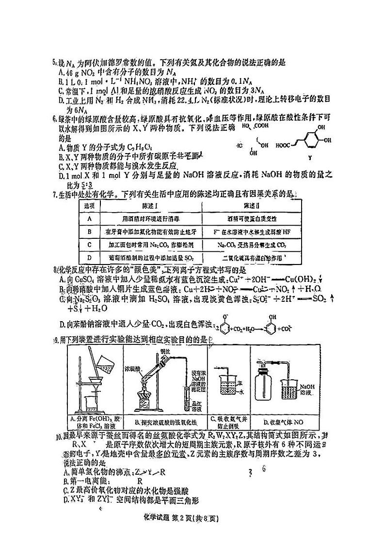 广东衡水金卷2025届高三12月联考化学试题第2页