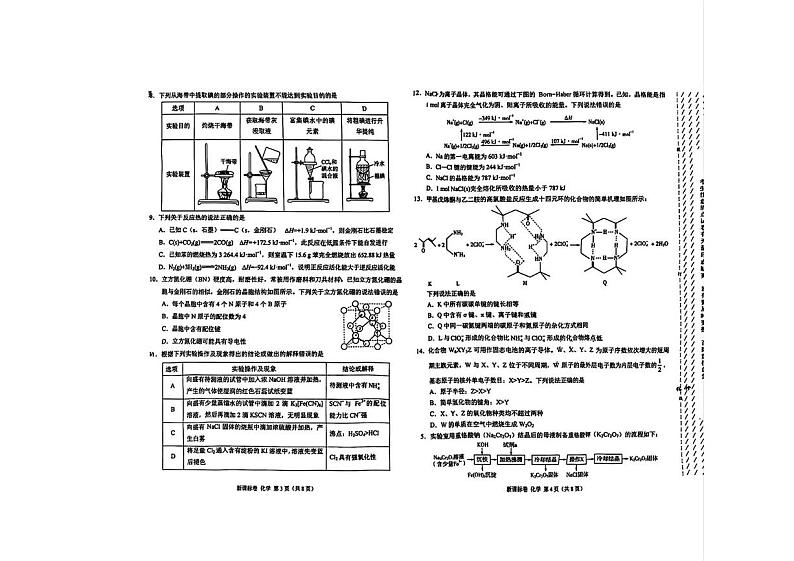 新疆乌鲁木齐市第六十八中学2025届高三上学期12月大联考 化学试题第2页