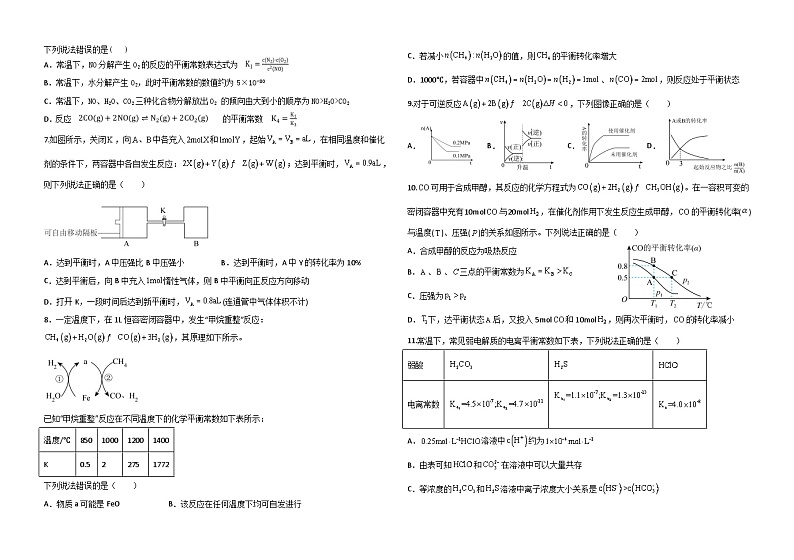 高二上化学9月月考试题2024第2页