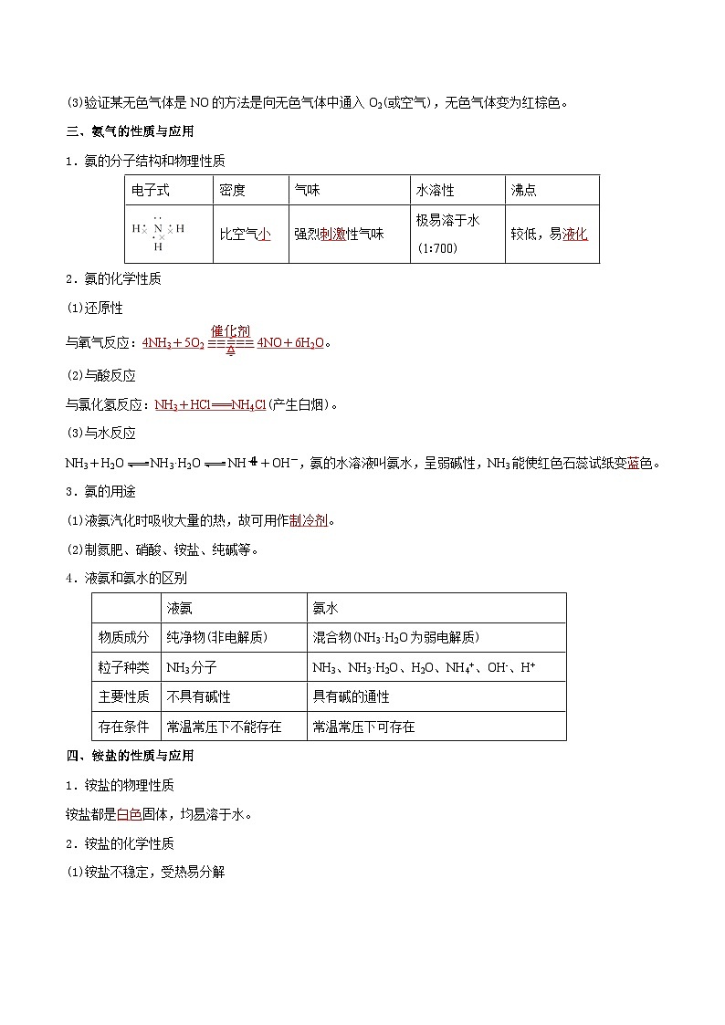 第12讲 氮及其化合物   备战2024年高中学业水平考试化学真题分类汇编（新教材通用）（解析版）第3页