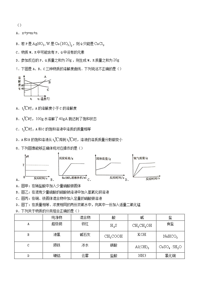 重庆市2023_2024学年高一化学上学期9月月考试题无答案第2页