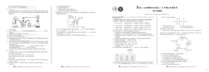 （C卷）1号卷·A10联盟2025届高三上学期12月质检考化学C试卷第1页