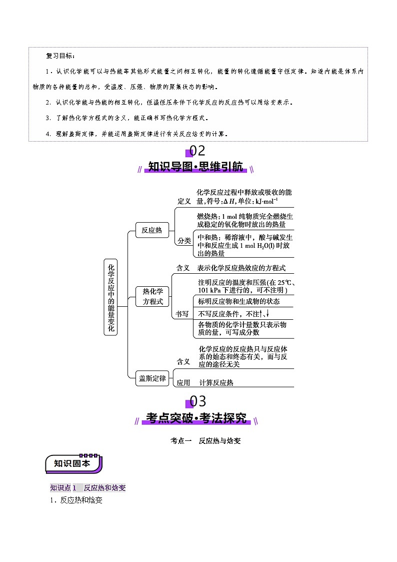 第01讲  化学反应的热效应(讲义)(原卷版)第3页