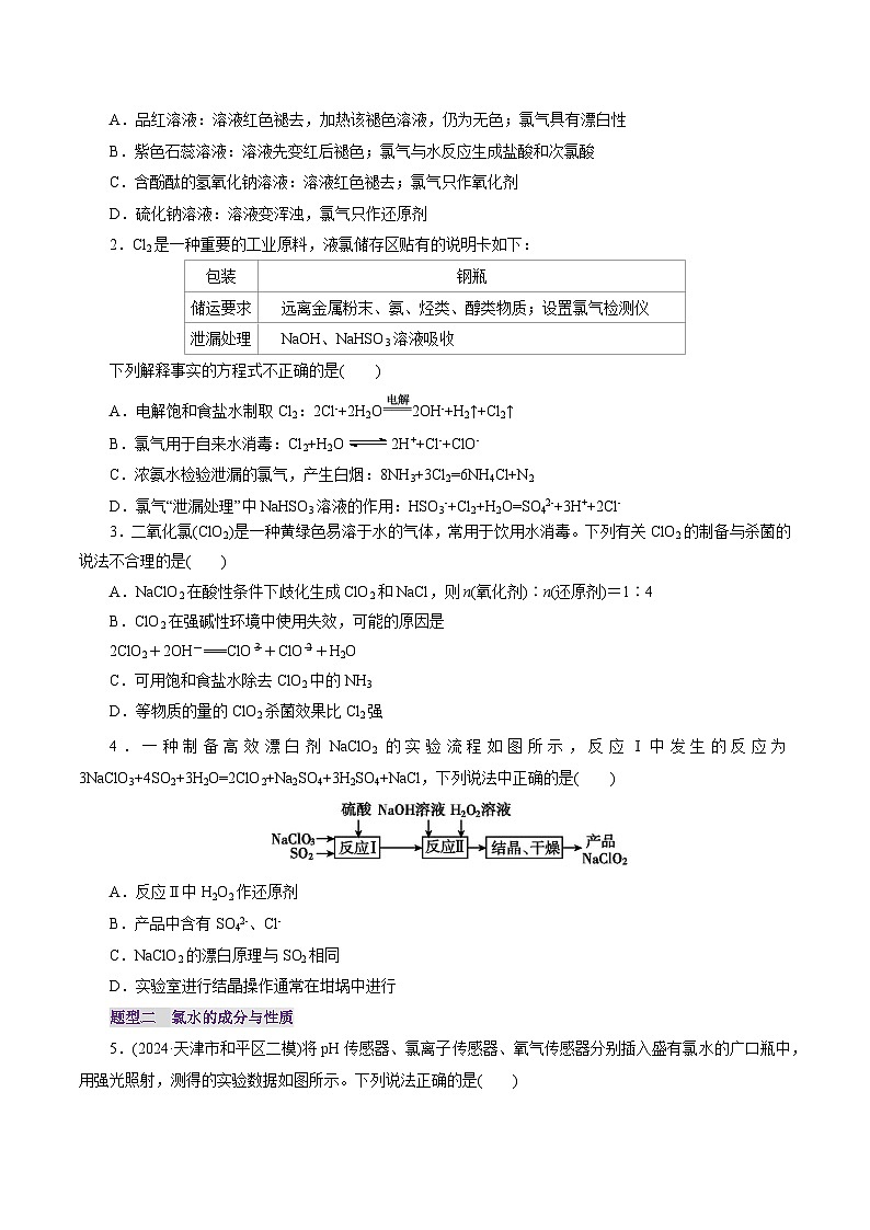 第01讲  氯及其重要化合物(练习)(原卷版)第2页