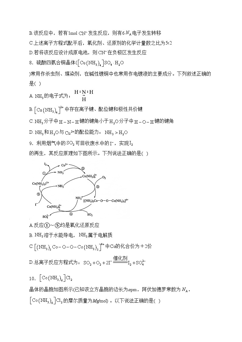 六安市裕安区新安中学2025届高三上学期第二次月考化学试卷(含答案)第3页