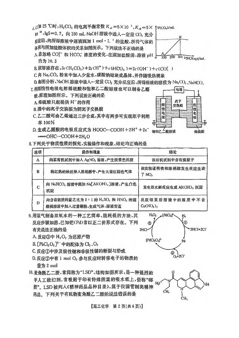 化学丨江西省三新协同教研共同体2025届高三12月联考化学试卷及答案第2页