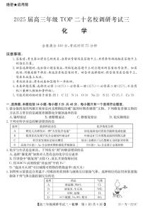 2025河南省TOP二十名校高三上学期调研考试（三）化学试题PDF版含解析