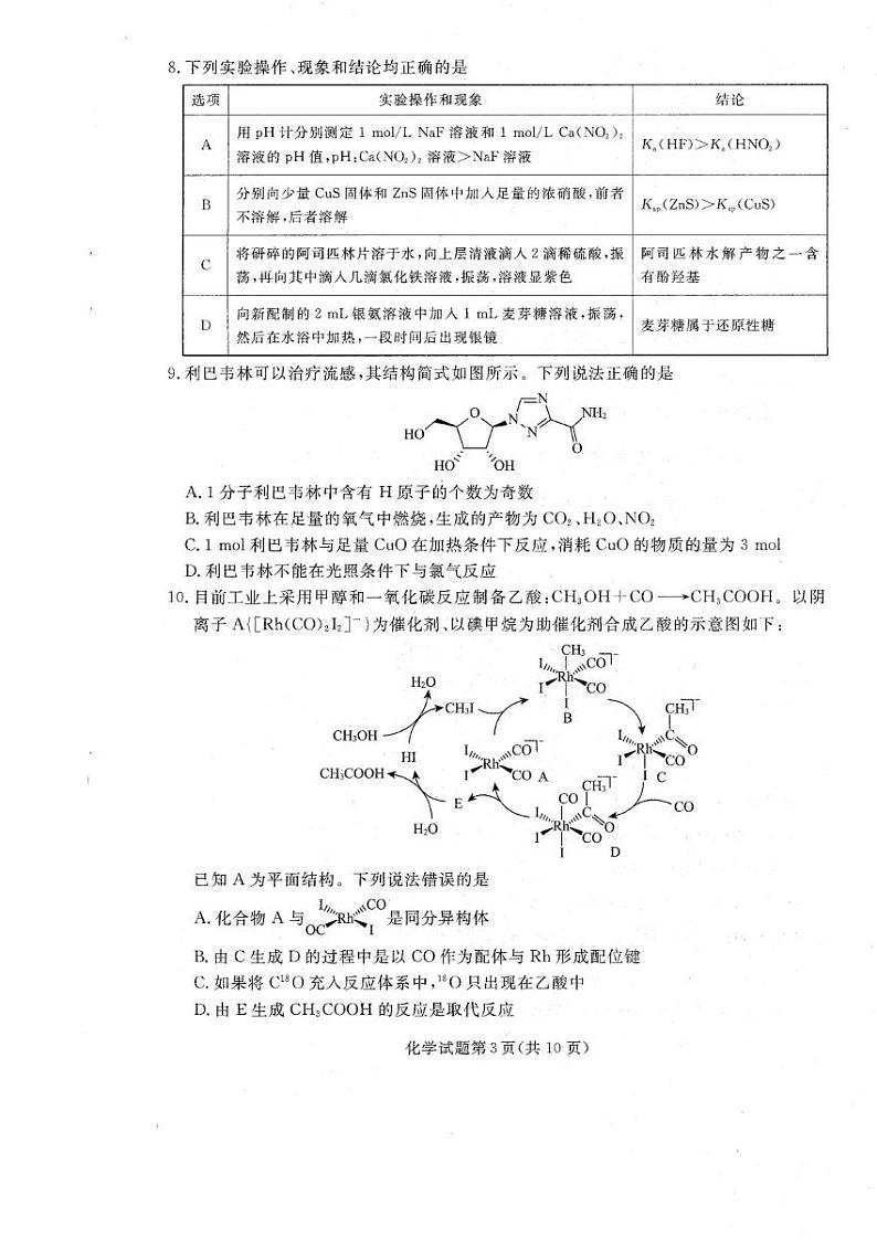 2024年辽宁名校联盟高三12月份联考 化学试题（含答案）第3页
