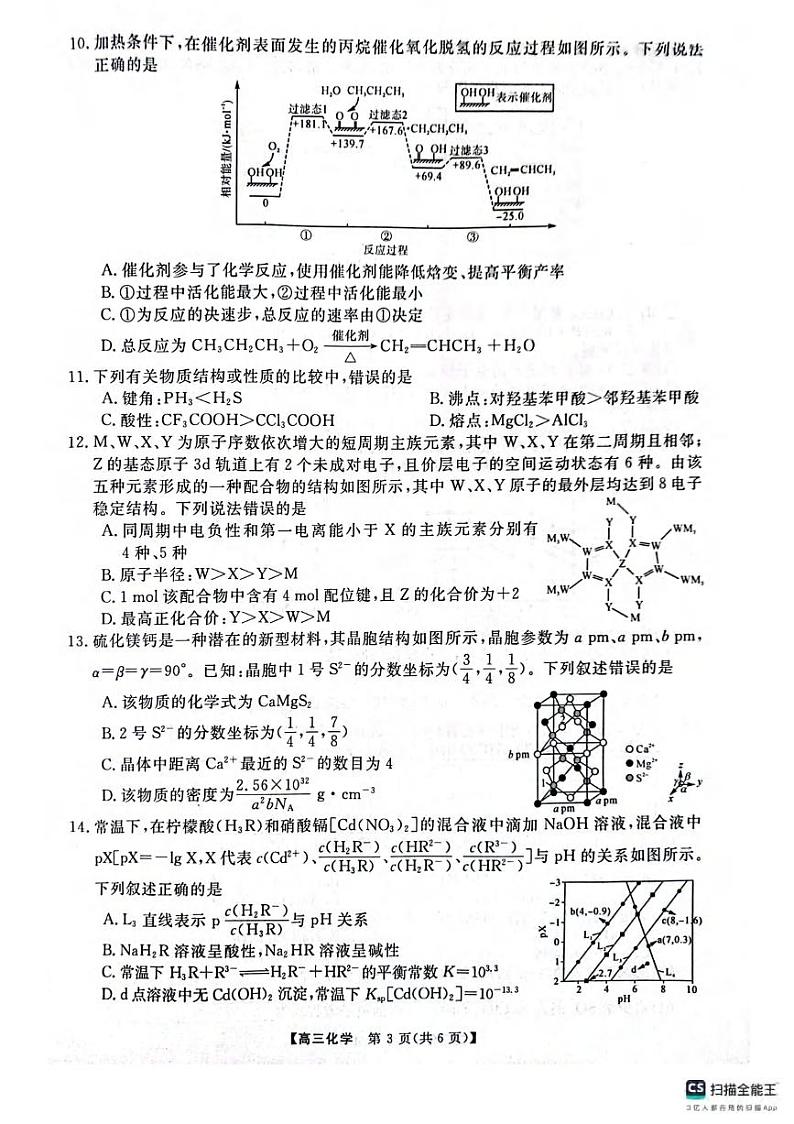 化学丨金科大联考河南省名校联盟2025届高三上学期12月月考化学试卷及答案第3页