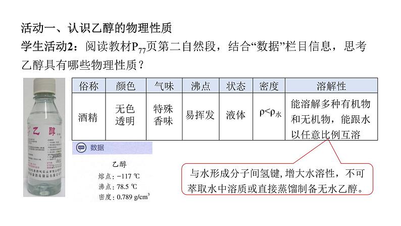 人教版（2019）高中化学必修二7.3.1乙醇 课件第8页