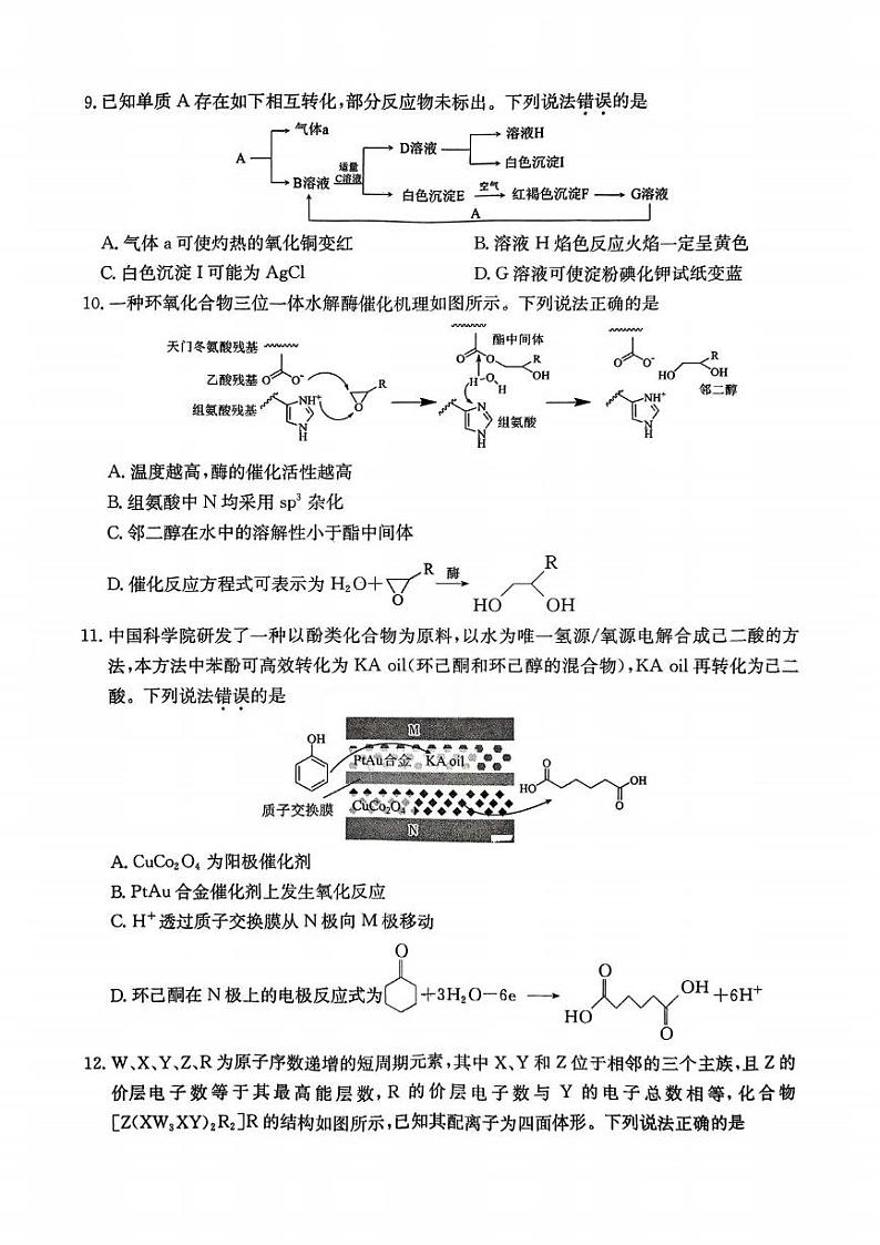 化学丨金太阳联考（25-222C）重庆好教育联盟2025届高三12月化学试卷及答案第3页