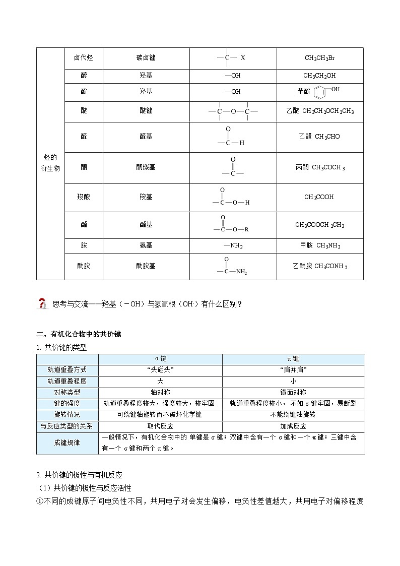 人教版（2019）高中化学（选择性必修3）【预习新知】 第01讲  有机化合物的结构特点 （教师版）第3页