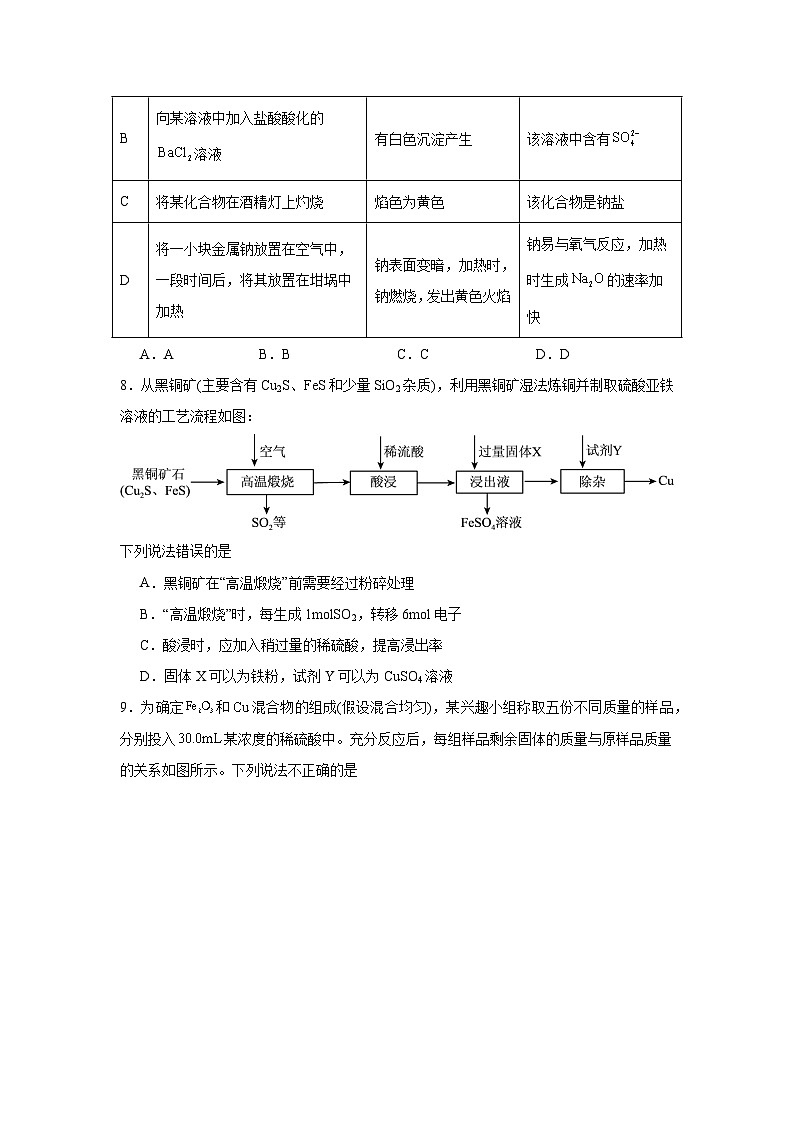 湖北省黄冈市蕲春县第一高级中学2024-2025学年高一上学期12月月考化学（培优班）试卷（Word版附答案）第3页