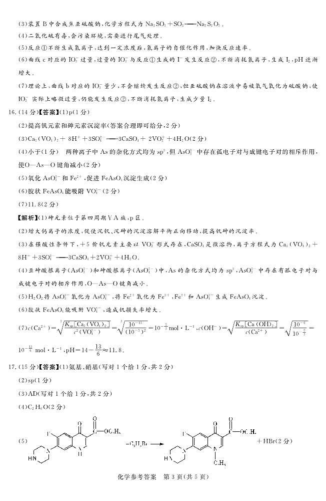24.12高三化学参考答案及评分细则补充(1)第3页