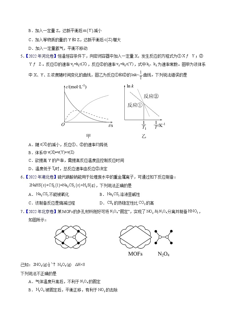 专题53  化学平衡的建立与移动（A）（原卷卷）第2页
