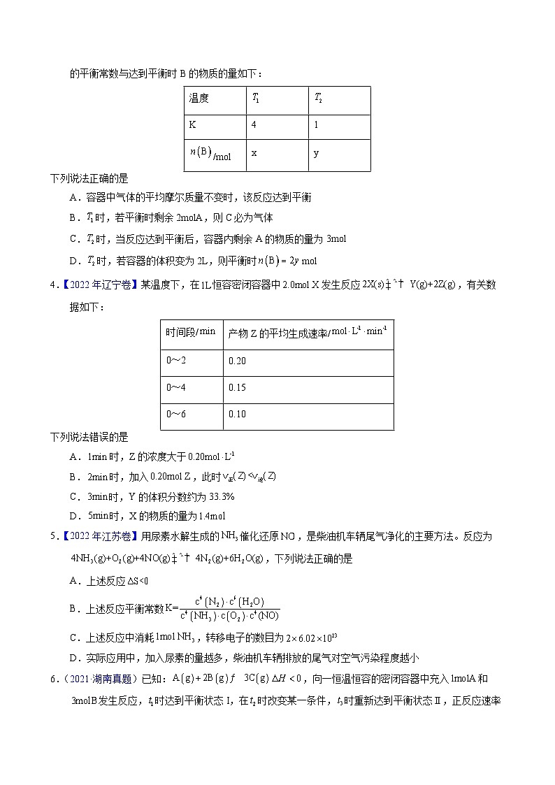 专题55  化学平衡常数及计算（原卷卷）第2页