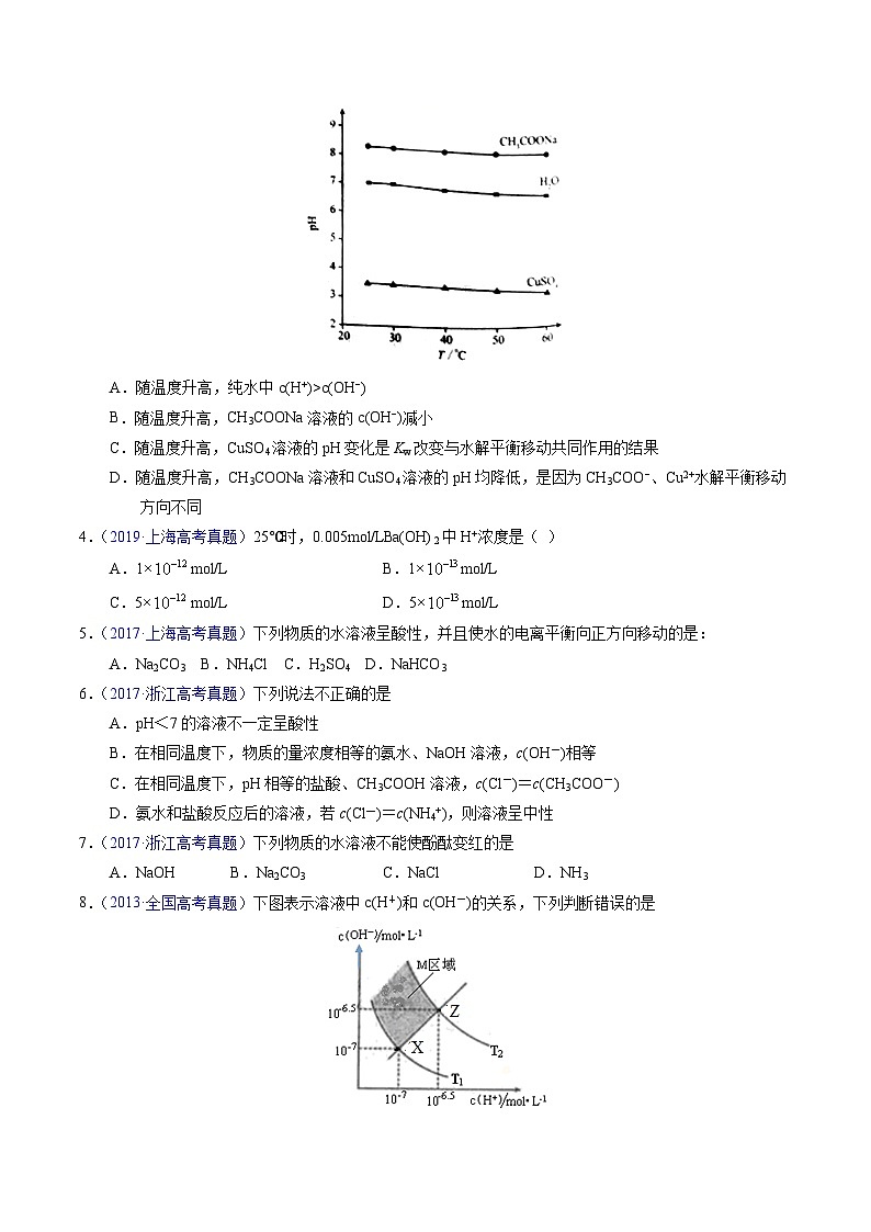 专题59  水的电离与溶液的pH（原卷卷）第2页
