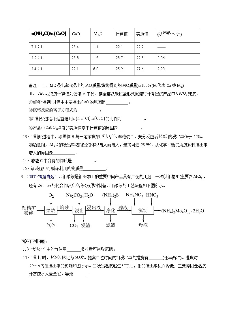专题94  工艺流程——结合理论综合（原卷卷） 第3页
