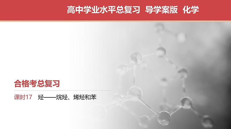 2025年高中化学学业水平总复习  课时17　烃——烷烃、烯烃和苯  课件第1页