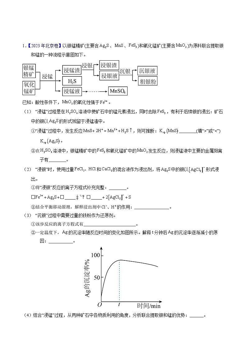十年高考化学真题（2014-2023）分项汇编专题93工艺流程——物质分离提纯（Word版附解析）第1页