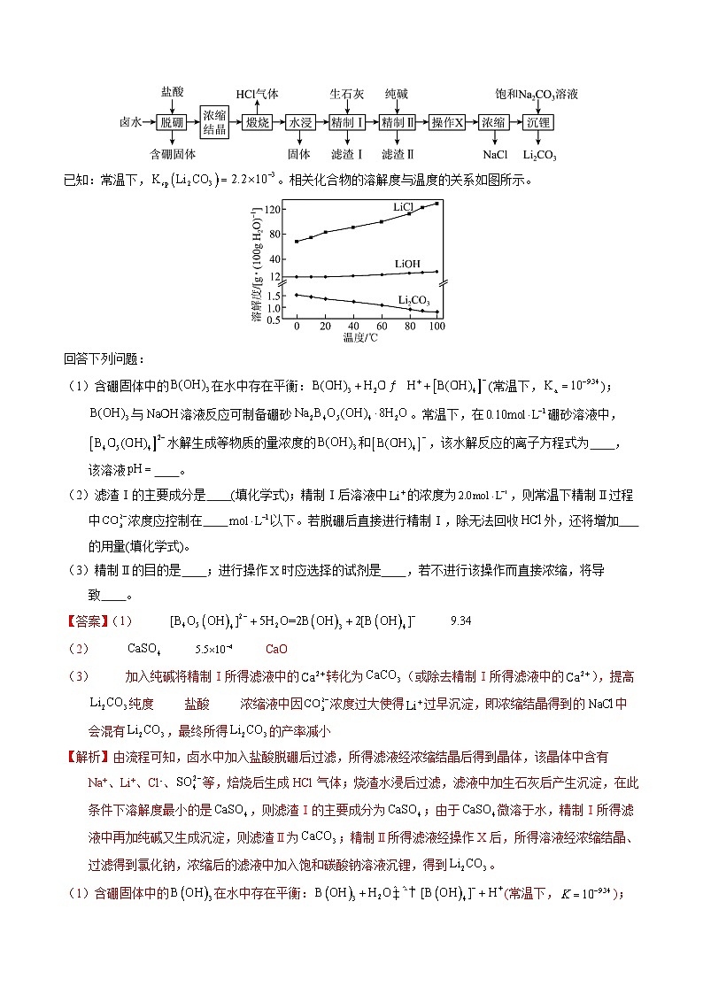 十年高考化学真题（2014-2023）分项汇编专题93工艺流程——物质分离提纯（Word版附解析）第3页