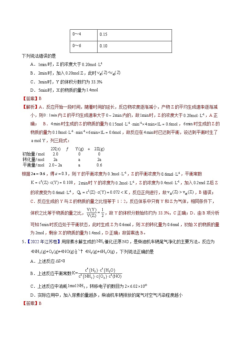 十年高考化学真题（2014-2023）分项汇编专题55化学平衡常数及计算（Word版附解析）第3页