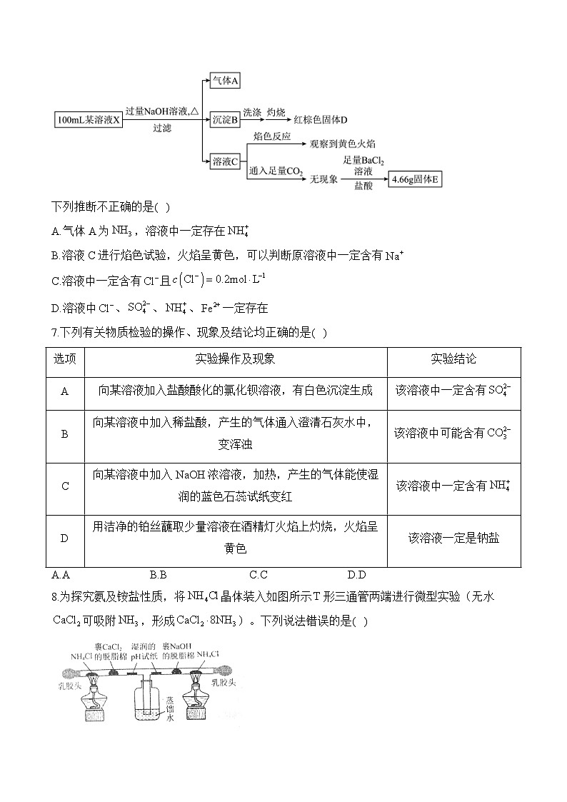 7.3.1含氮化合物的合理使用 课时作业 高一化学苏教版（2019）必修二第2页