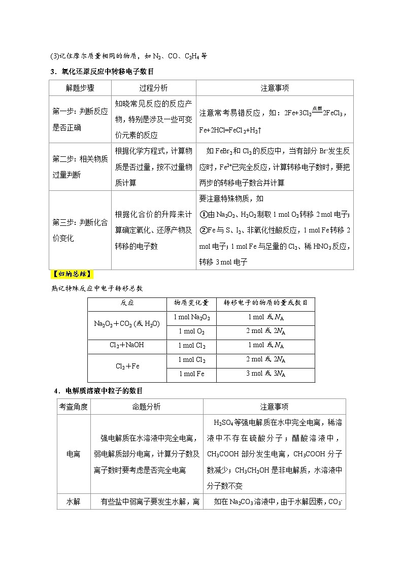 重难点04 有关阿伏加德罗常数的正误判断-2025年高考化学 热点 重点 难点 专练（浙江专用）（原卷版）第3页